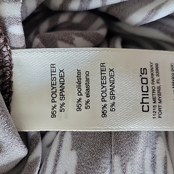 Chico's Brown White Tribal Print Sleeveless Maxi Dress Size 4/Small - Picture 6 of 7